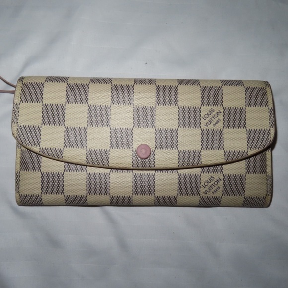 Louis Vuitton Handbags - Louis Vuitton envelope wallet - Damier Azur Canvas - baby pink and white